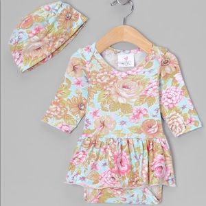 Mad Sky Baby Floral Onesie & Hat Set 6M